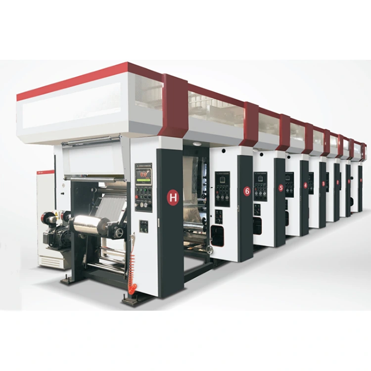 3-12 färger datoriserad automatisk rotogravyrtryckmaskin Tre vektormotor