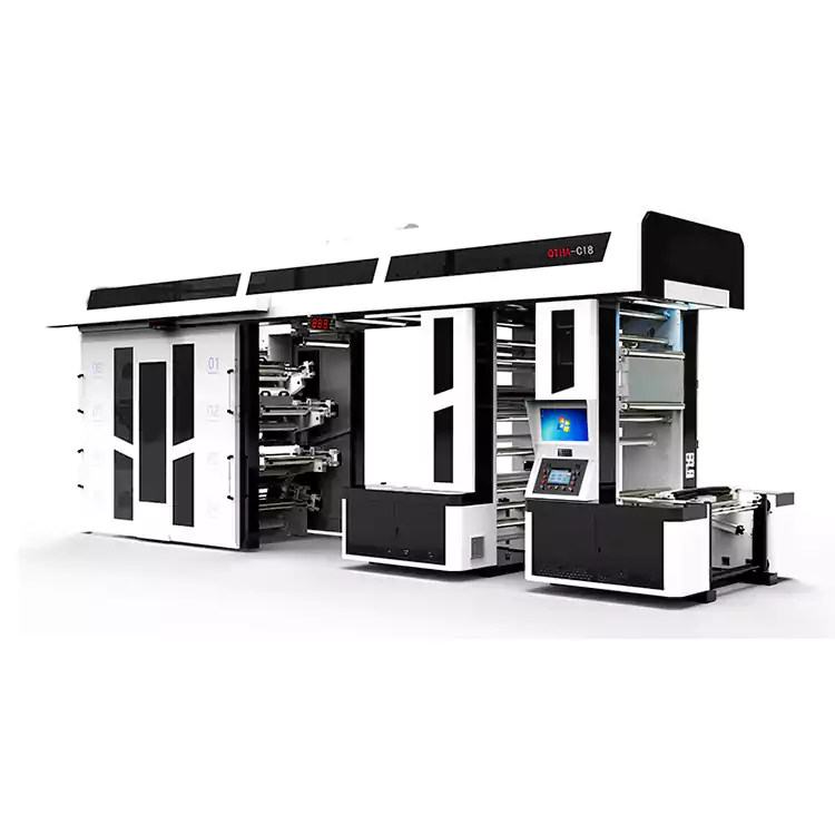 8 färger High-speed Semi-servo Drive Central Impression Flexographic Printing Machine