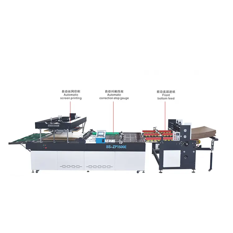 Helautomatisk kartongscreentryckmaskin