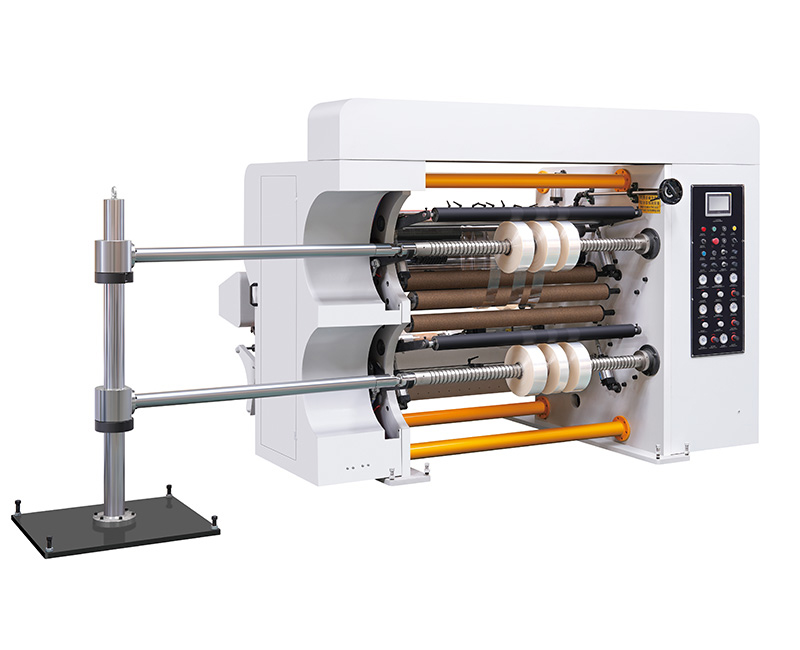 Helautomatisk skär- och återspolningsmaskin