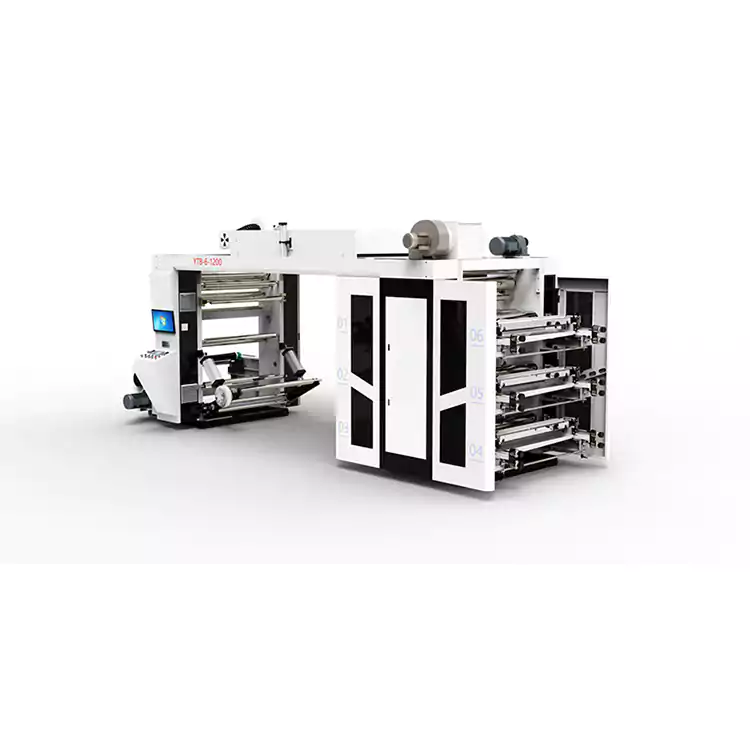 Höghastighets flexografisk skrivare Flera färger Plastpåse Stack Type Printing Machine