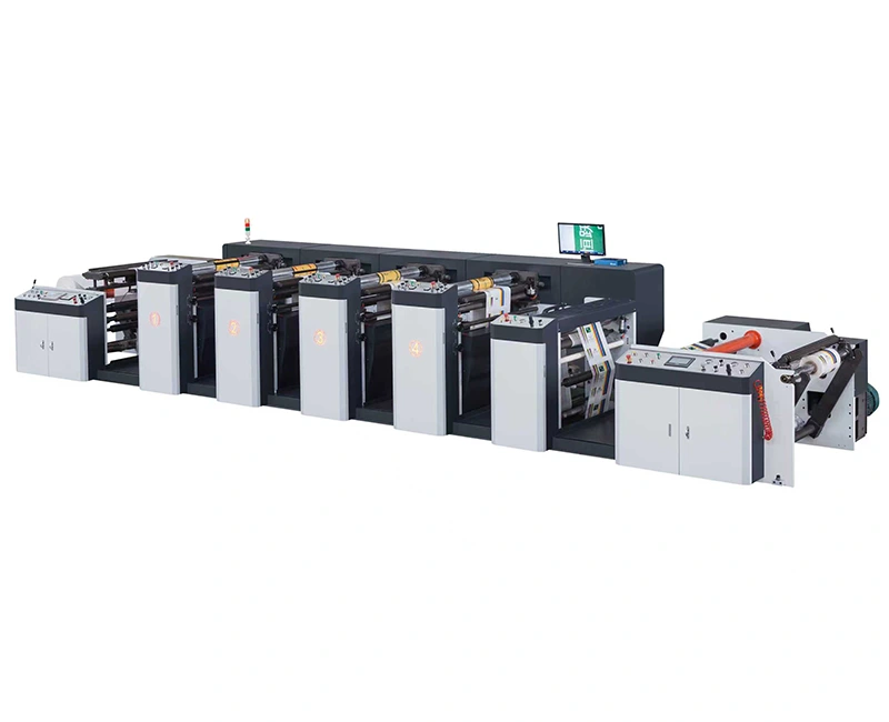 Servomotor Non-Stop horisontell Flexo Printing Machine